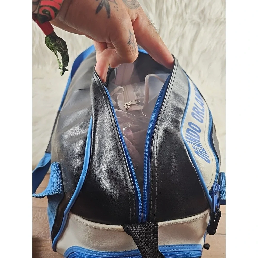 NBA Orlando Magic Leather Duffel Travel Bag Vintage 2000's Officially Licensed